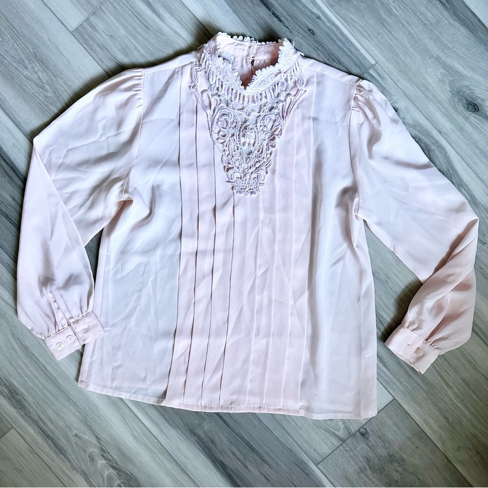 Worthington Blouse Soft Powder Pink Vintage